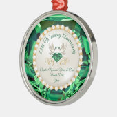 カップルのための55周年記念の安い贈り物 メタルオーナメント (左)