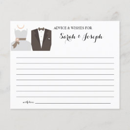 カップルのアドバイスと願いブライダルシャワーカード チラシ