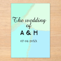 カップルのイニシャルと挙式日の入った結婚式