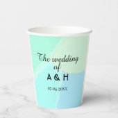 カップルのイニシャルと挙式日の入った結婚式 紙コップ (裏面)