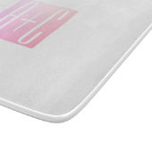 カップルのイニシャル |微妙なピンクのグラデーション カッティングボード (角)