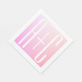 カップルのイニシャル |微妙なピンクのグラデーション スタンダードランチョンナプキン (角)