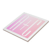 カップルのイニシャル |微妙なピンクのグラデーション タイル (側面)