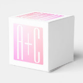 カップルのイニシャル |微妙なピンクのグラデーション フェイバーボックス (裏面サイド)