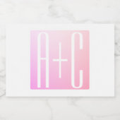 カップルのイニシャル |微妙なピンクのグラデーション フードラベル (シングルラベル)