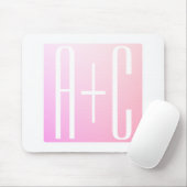 カップルのイニシャル |微妙なピンクのグラデーション マウスパッド (マウス)