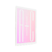 カップルのイニシャル |微妙なピンクのグラデーション メタルプリント (3/4)