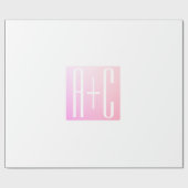 カップルのイニシャル |微妙なピンクのグラデーション ラッピングペーパー (フラット)