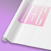 カップルのイニシャル |微妙なピンクのグラデーション ラッピングペーパー