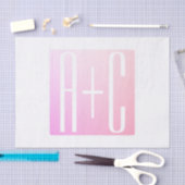 カップルのイニシャル |微妙なピンクのグラデーション 薄葉紙 (クラフト)