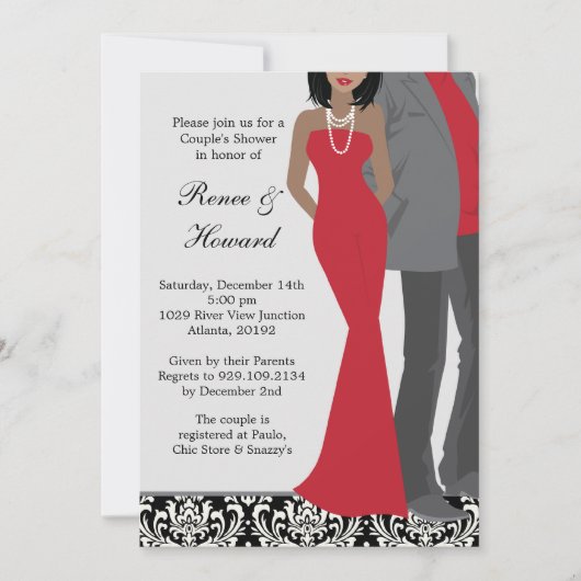 カップルのウェディングシャワーの招待状 招待状 (正面)