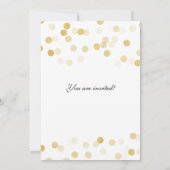 カップルのウェディングシャワーゴールドフォイルグリッターライト 招待状 (裏面)