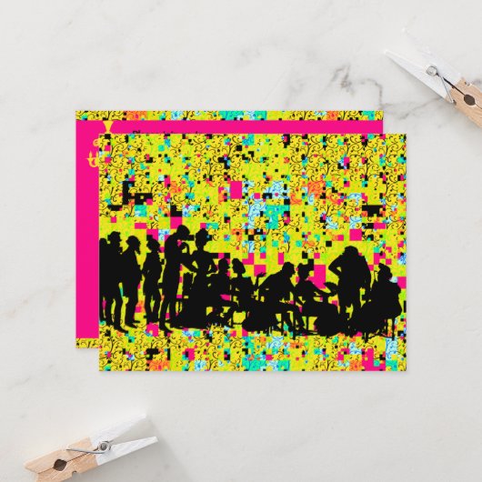 カップルのウェディングシャワーテンプレート 招待状 (正面/裏面インサイチュ)