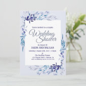 カップルのウェディングシャワーブルーの招待 招待状 (スタンド正面)