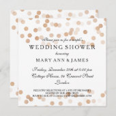 カップルのウェディングシャワー銅箔グリッターライト 招待状 (正面/裏面)