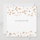 カップルのウェディングシャワー銅箔グリッターライト 招待状 (裏面)