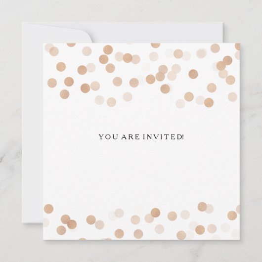 カップルのウェディングシャワー銅箔グリッターライト 招待状 (裏面)