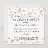 カップルのウェディングシャワー銅箔グリッターライト 招待状 (正面)