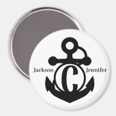 カップルのカスタムイニシャルCいかりクルーズドア マグネット (正面/裏面)