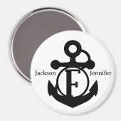 カップルのカスタムイニシャルFいかりクルーズドア マグネット (正面/裏面)