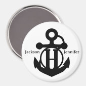 カップルのカスタムイニシャルHいかりクルーズドア マグネット (正面/裏面)