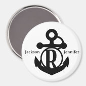 カップルのカスタムイニシャルRいかりクルーズドア マグネット (正面/裏面)