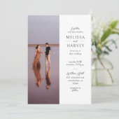 カップルのカスタム写真 |モダンレタリング結婚ズ 招待状 (スタンド正面)