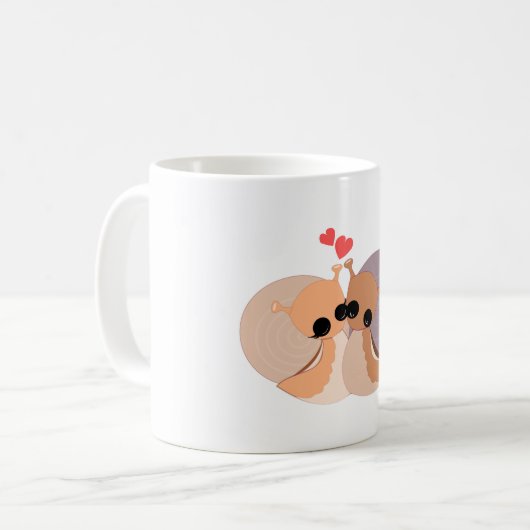 カップルのカタツムグ コーヒーマグカップ (正面左)