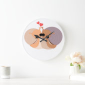 カップルのカタツムリのハグの壁時計 – 愛 ラージ壁時計 (ホーム)