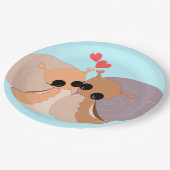 カップルのカタツムリ紙プレートラブ ペーパープレート (アングル)