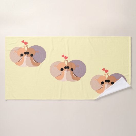 カップルのカタツムリ風呂タオル – 色を選択 バスタオル (バスタオル)