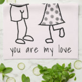 カップルのキッチンタオル – あなたは私の愛 – あなたのテキスト キッチンタオル (折り畳み)