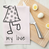 カップルのキッチンタオル – あなたは私の愛 – あなたのテキスト キッチンタオル (四つ折り)