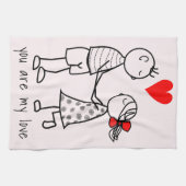 カップルのキッチンタオル – あなたは私の愛 – あなたのテキスト キッチンタオル (横)