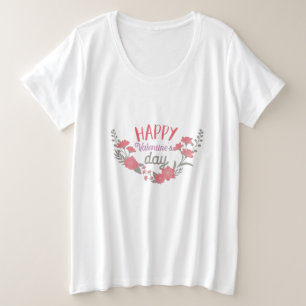 カップルのギフトハッピーバレンタインデー プラスサイズTシャツ