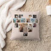 カップルのギフトバレンタインデーのハート写真コラージュ クッション (ブランケット)