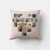 カップルのギフトバレンタインデーのハート写真コラージュ クッション (裏面)