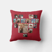 カップルのギフトバレンタインデーのハート写真コラージュ クッション (裏面)