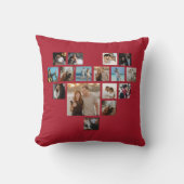 カップルのギフトバレンタインデーのハート写真コラージュ クッション (正面)