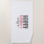 カップルのギフト幸せなバレンタインデー ビーチタオル (正面)