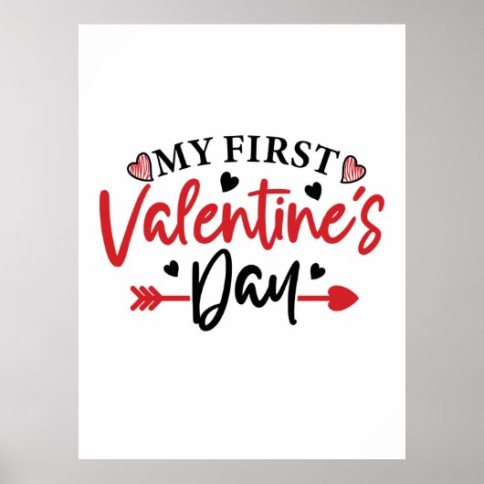カップルのギフト私の最初のバレンタインデー ポスター (正面)
