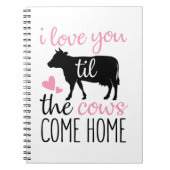 カップルのギフト私は牛の家まで愛し来ている ノートブック (正面)