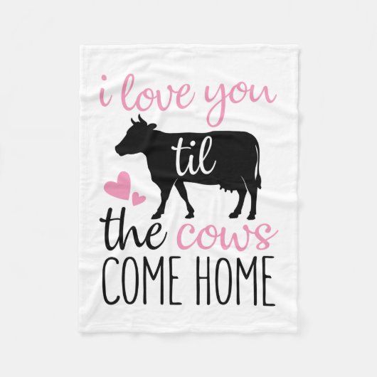 カップルのギフト私は牛の家まで愛し来ている フリースブランケット (正面)