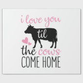 カップルのギフト私は牛の家まで愛し来ている ラッピングペーパー (フラット)