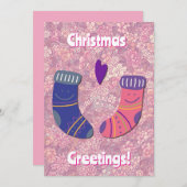 カップルのクリスマスストッキングカード シーズンカード (正面/裏面)