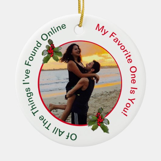 カップルのクリスマスセラミックオーナメント セラミックオーナメント (正面)