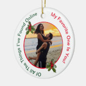 カップルのクリスマスセラミックオーナメント セラミックオーナメント (左)