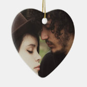 カップルのクリスマスフォトキープサケ セラミックオーナメント (右)