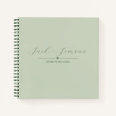 カップルのゲストノートブックへの手紙 | ライトセージ ノートブック (正面)