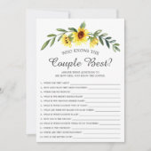 カップルのゲームを知っている最高のひまわり 招待状 (正面)